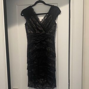 JS Collections Black Lace Midi Dress